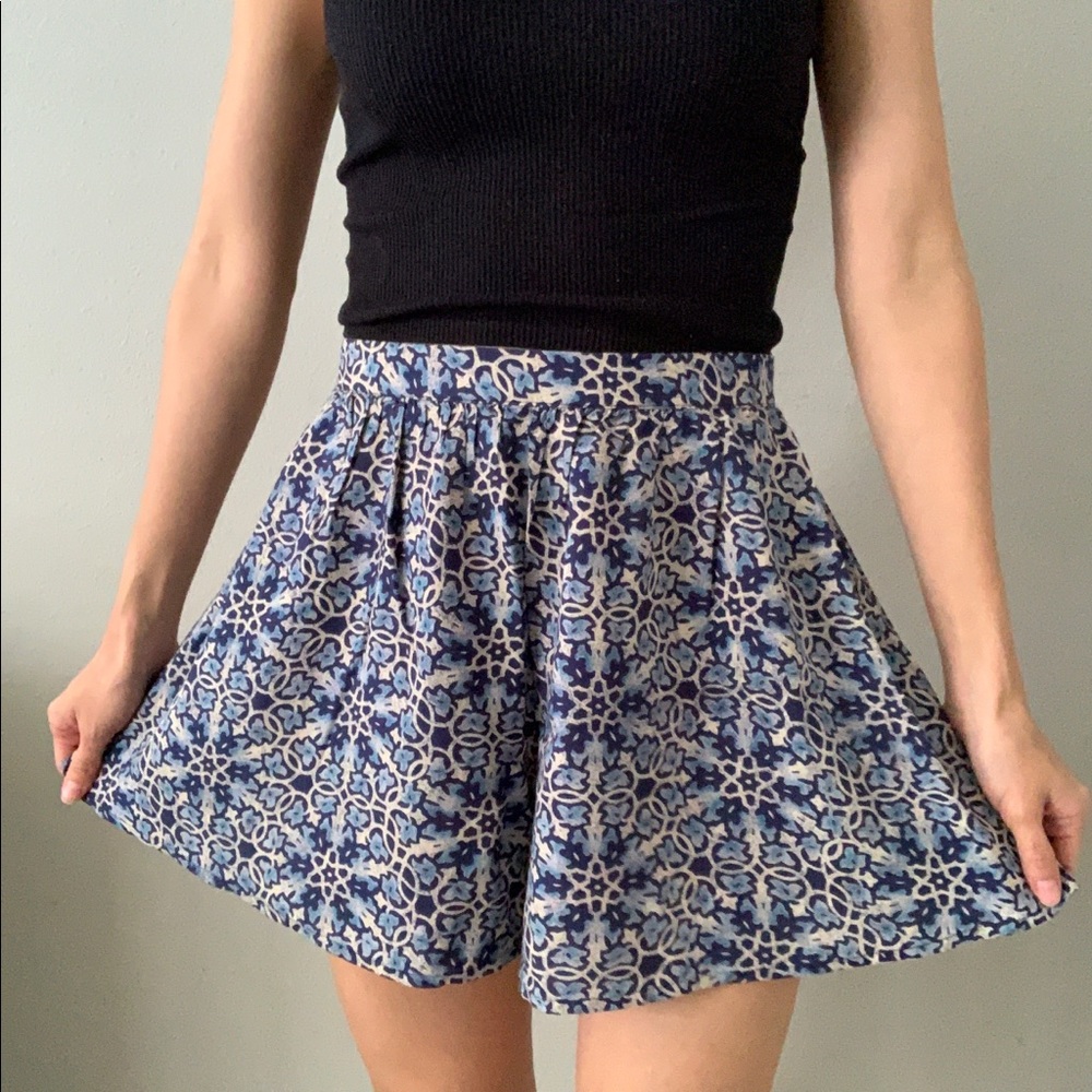 Hollister Blue Kaleidoscope Skort